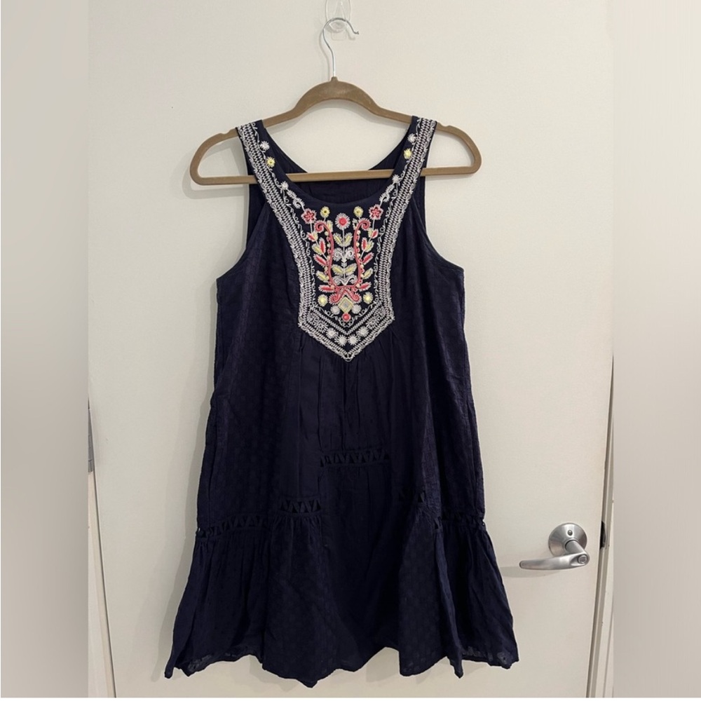 Anthropologie Maeve Tisa Swing Dress Floral Embroidered Sundress - Picture 2 of 7